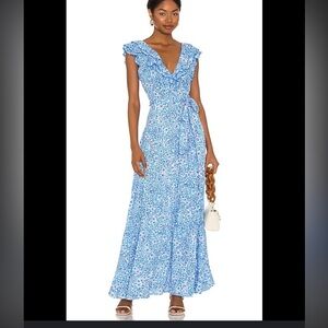 Poupette St Barth Della Midi Dress XS Viscose Revolve